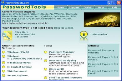Screenshot Excel Password