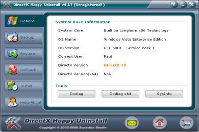 Screenshot DirectX Happy Uninstall