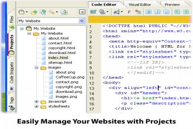Captura CoffeeCup HTML Editor