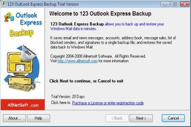 Cattura 123 Outlook Express Backup