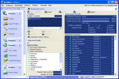 Screenshot AddWeb WebSite Promoter