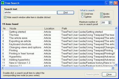 Screenshot TreePad Lite