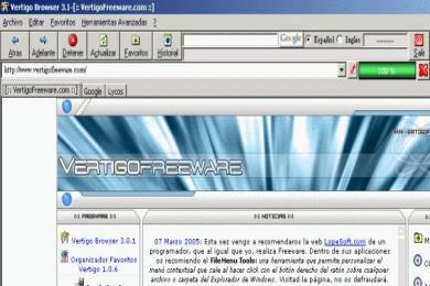 Screenshot Vertigo Browser