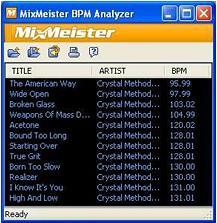 Screenshot MixMeister BPM Analyzer