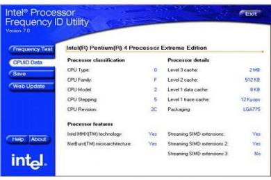 Screenshot Intel Processor Frequency