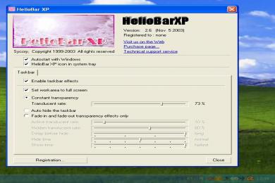Screenshot HelioBar XP