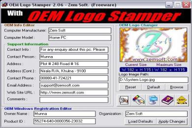 Screenshot OEM Logo Stamper