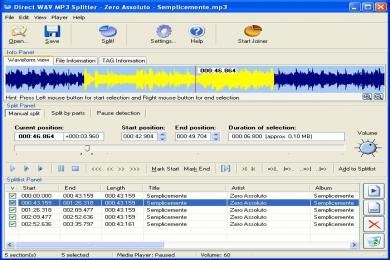 Captura Direct WAV MP3 Splitter