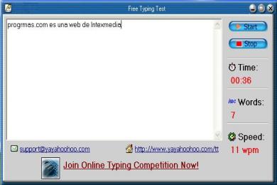 Screenshot Free Typing Test