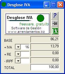 Screenshot Desglose IVA