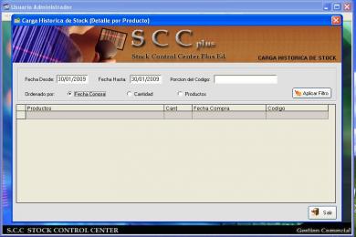 Screenshot Stock Control Center Plus
