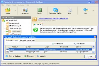 Captura Outlook Password Recovery