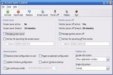 Screenshot Screen Saver Control