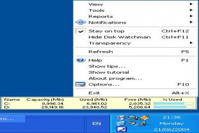 Screenshot Disk Watchman