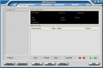 Screenshot MP3 Workshop