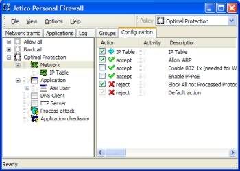 Captura Jetico Personal Firewall