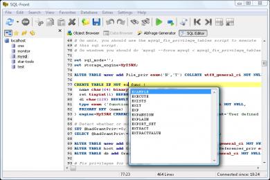 Screenshot MySQL-Front