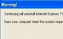 Captura Internet Explorer 7 Uninstall